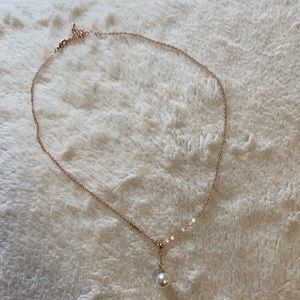 Adjustable Rose Gold Pearl Necklace